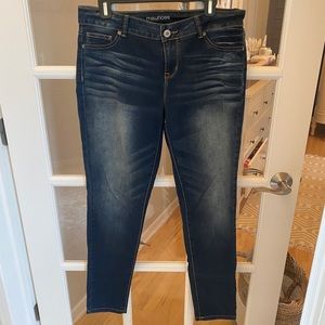 Maurices Dark Wash Distressed Denim- Large